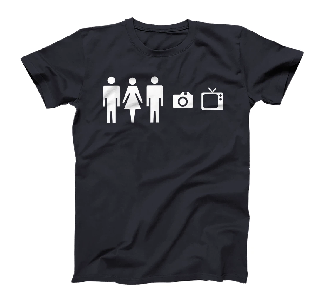 Person Women Man Camera TV Cognitive Test Anti Trump Biden T-Shirt