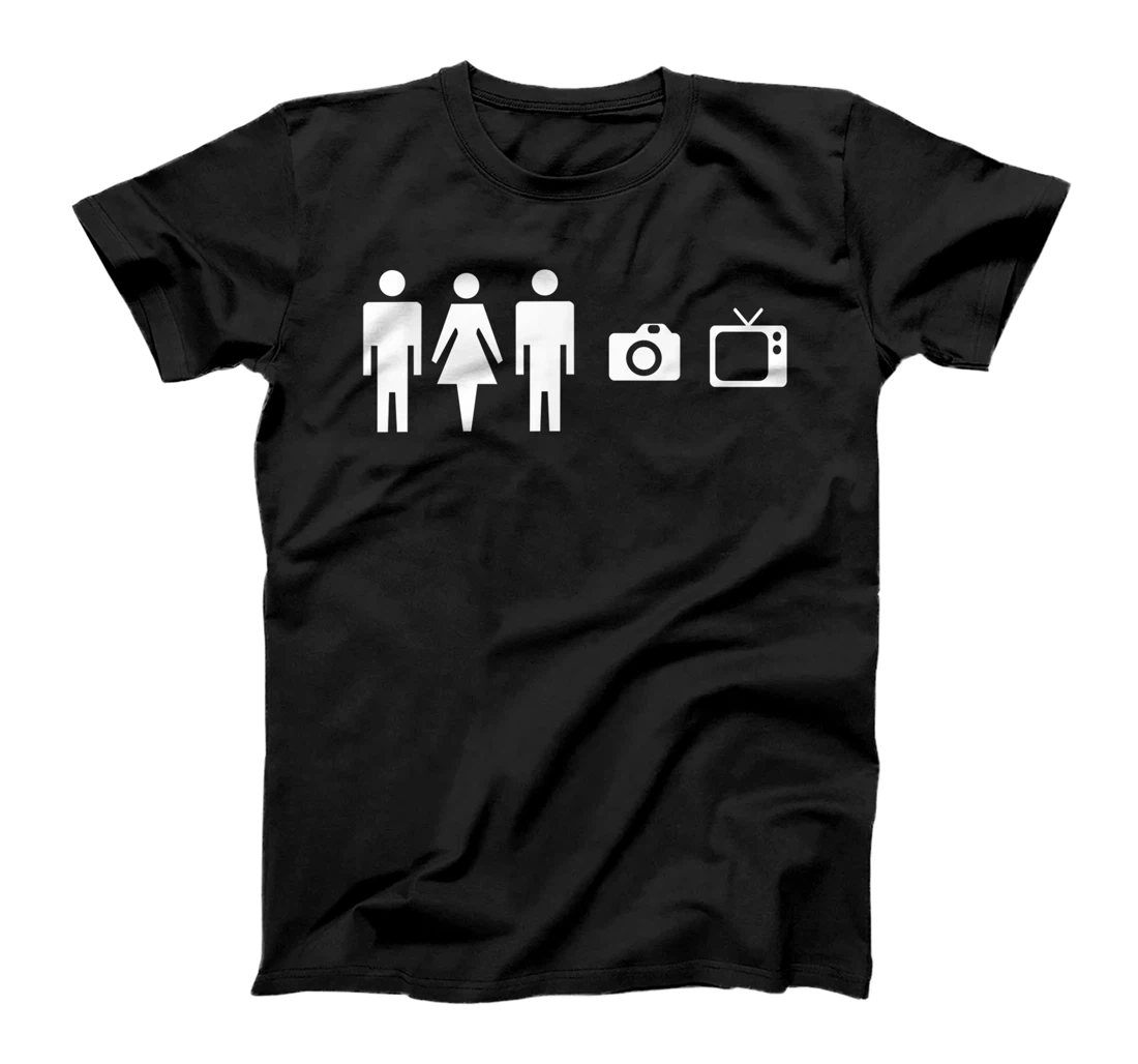 Person Women Man Camera TV Cognitive Test Anti Trump Biden T-Shirt