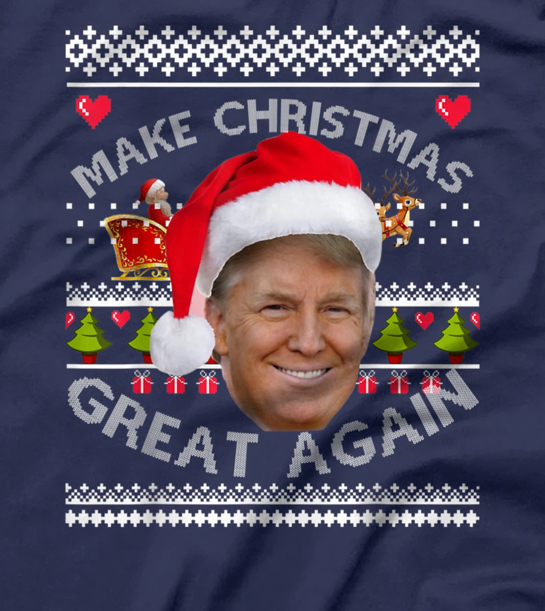Funny Make Christmas Great Again Donald Trump Holiday Season T-Shirt