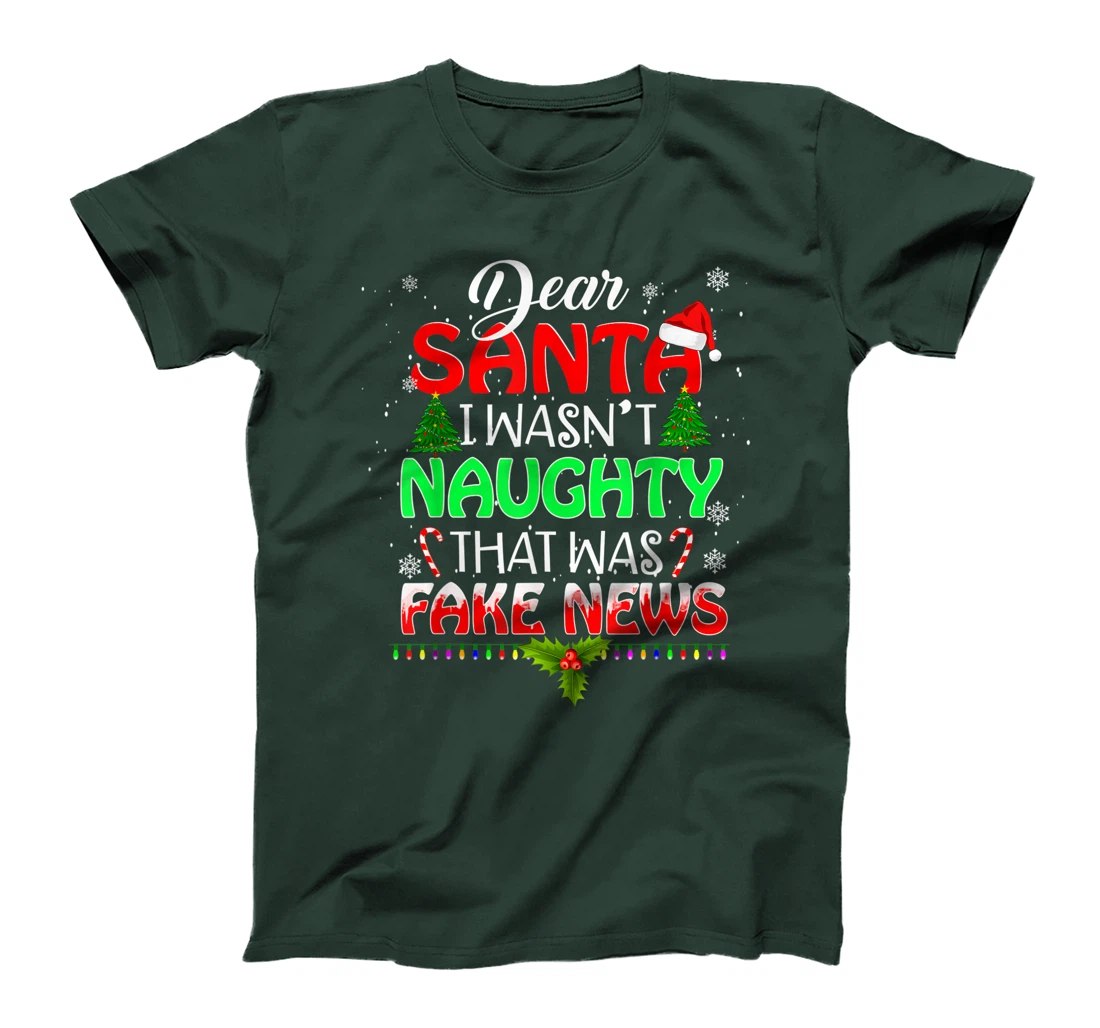 Trump Christmas Pajamas Shirt - Dear Santa T Shirt Fake News T-Shirt