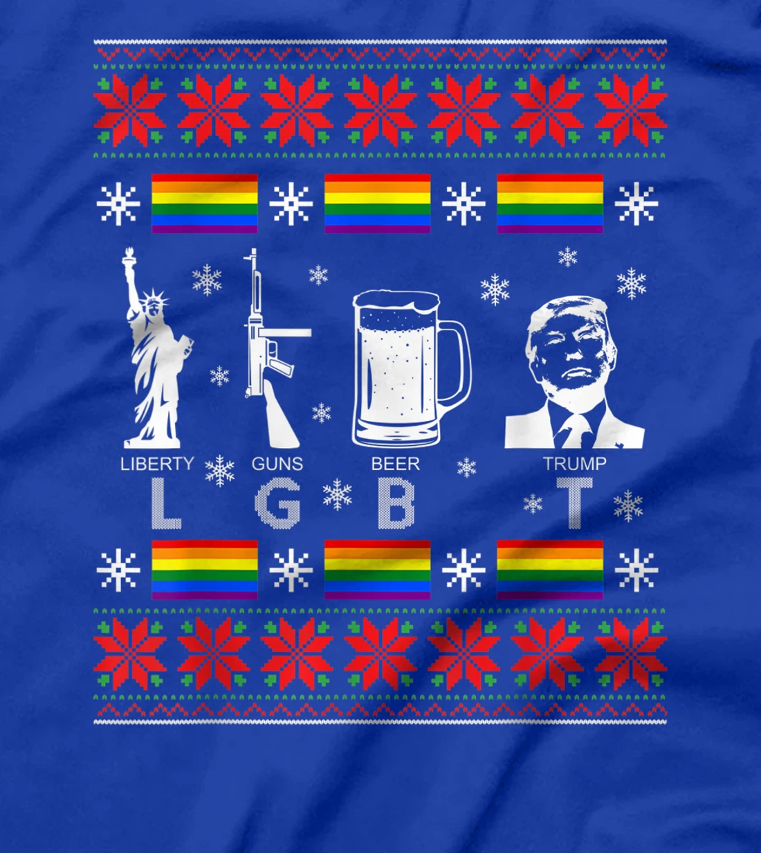 LGBT Liberty Guns Beer Trump Ugly Christmas Sweater Gift T-Shirt