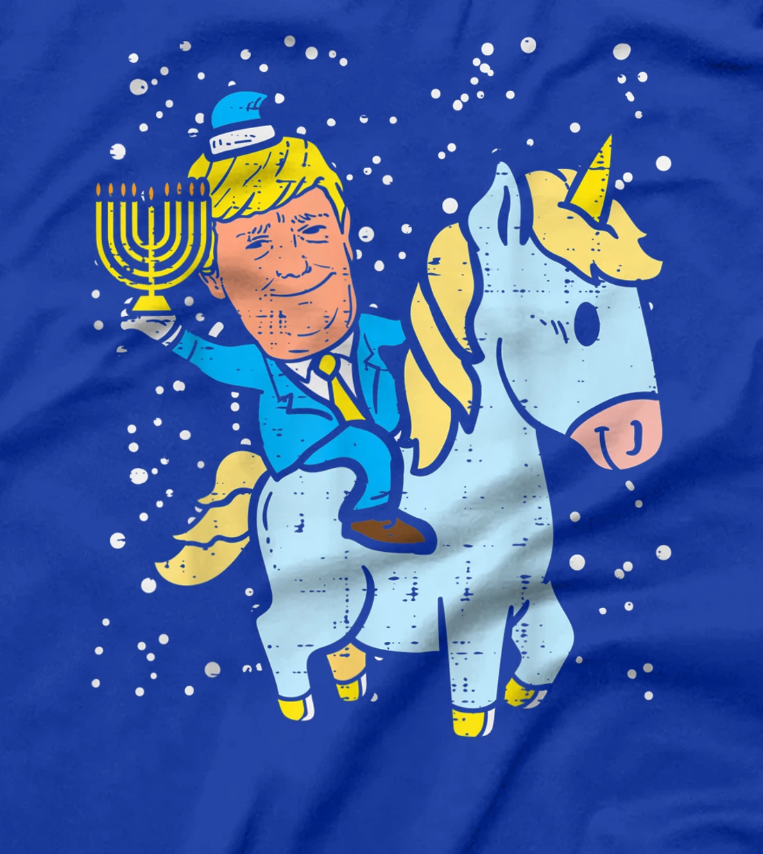 Trump Riding Unicorn Menorah Jewish Hanukkah Chanukah Gift T-Shirt
