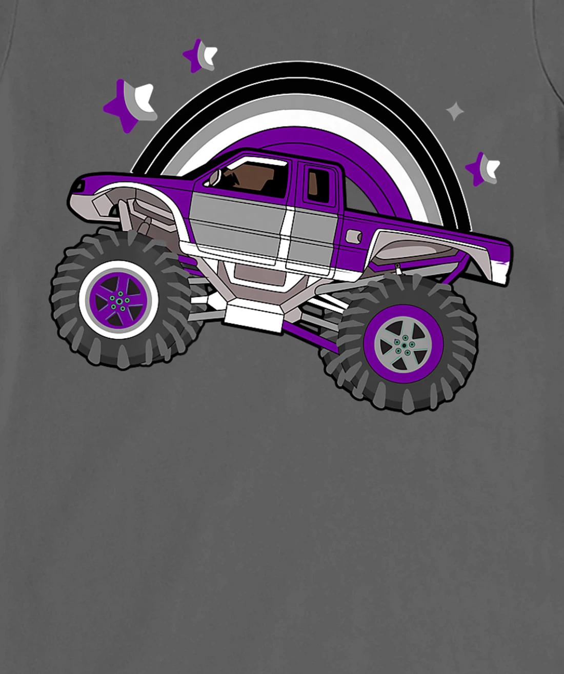 Asexual Pride Monster Truck LGBT-Q Cool Car Ace Flag Color T-Shirt, Women T-Shirt