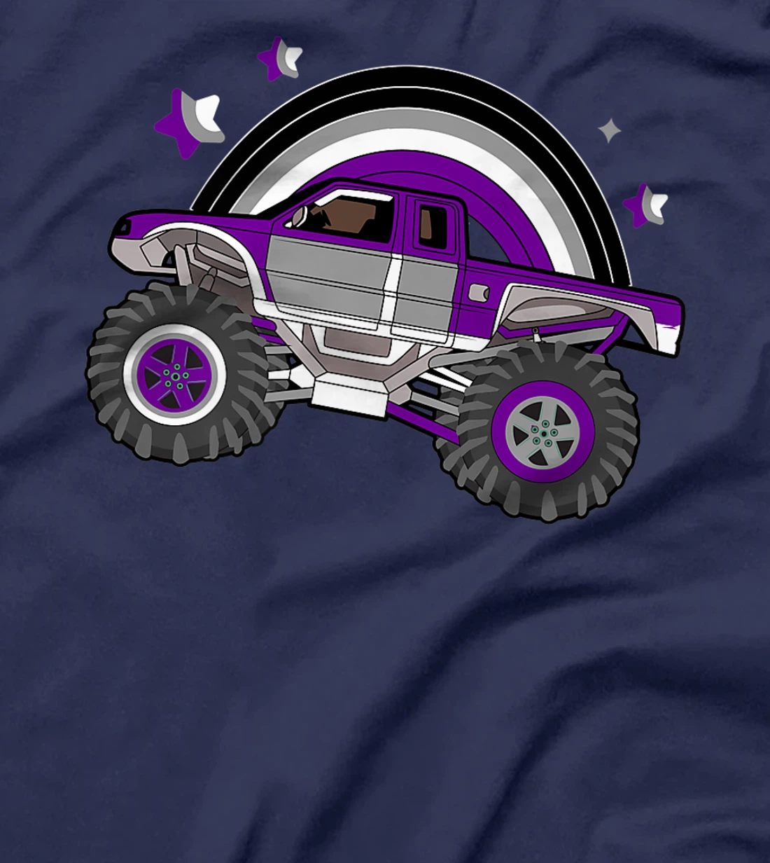 Asexual Pride Monster Truck LGBT-Q Cool Car Ace Flag Color T-Shirt, Women T-Shirt