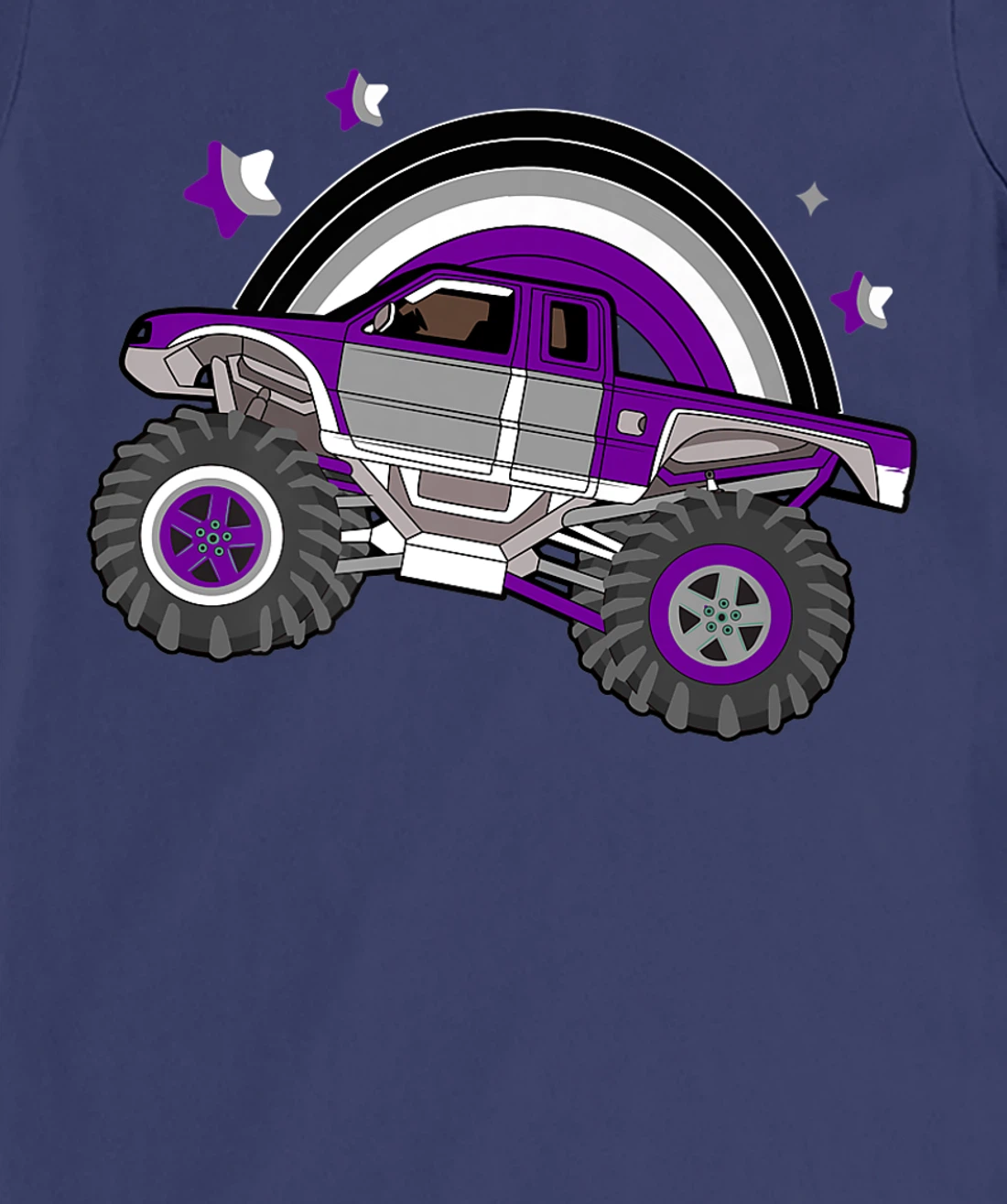 Asexual Pride Monster Truck LGBT-Q Cool Car Ace Flag Color T-Shirt, Women T-Shirt