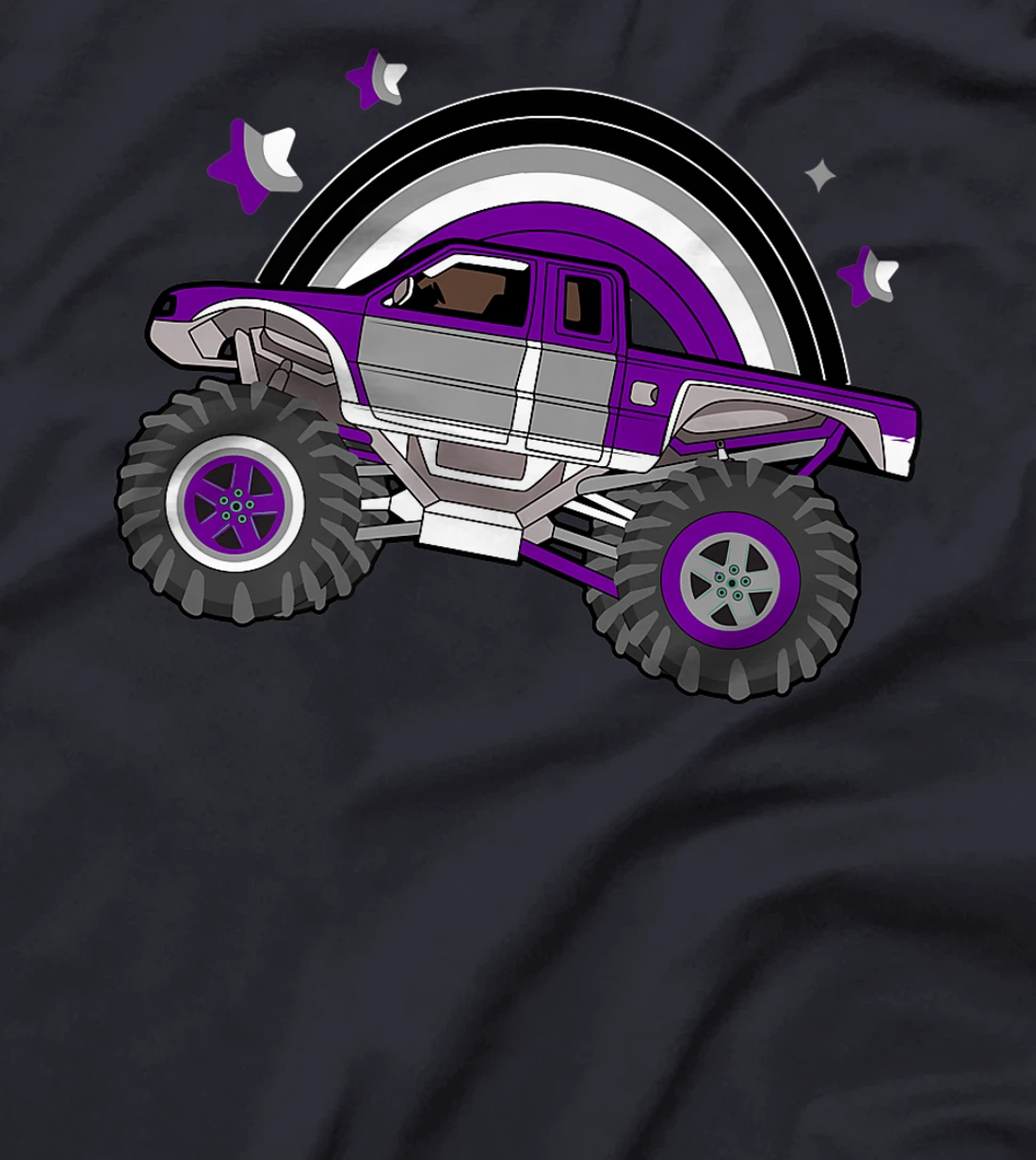 Asexual Pride Monster Truck LGBT-Q Cool Car Ace Flag Color T-Shirt, Women T-Shirt
