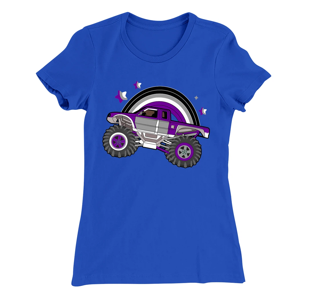 Asexual Pride Monster Truck LGBT-Q Cool Car Ace Flag Color T-Shirt, Women T-Shirt