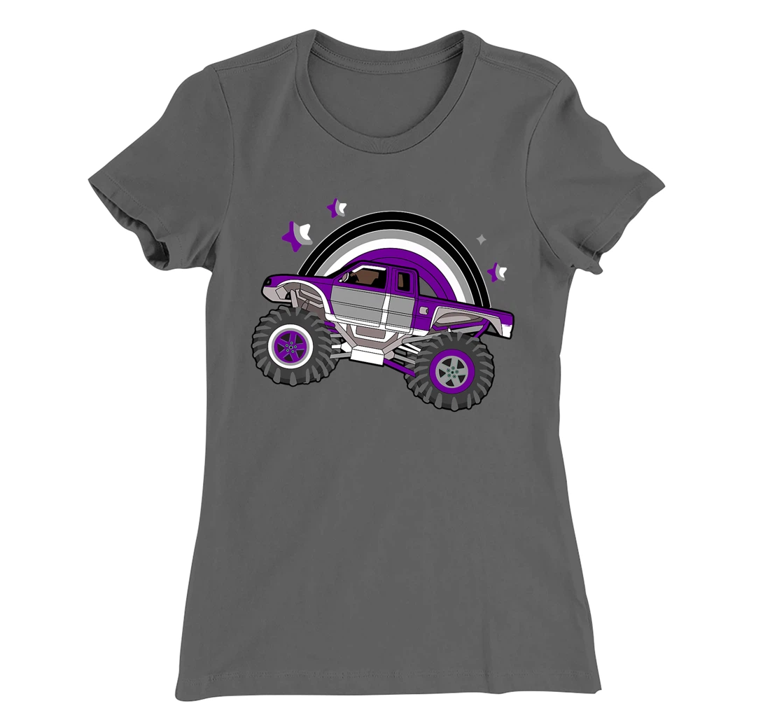 Asexual Pride Monster Truck LGBT-Q Cool Car Ace Flag Color T-Shirt, Women T-Shirt