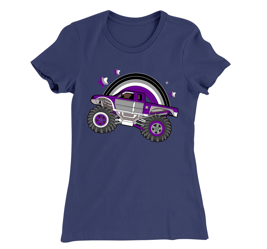 Asexual Pride Monster Truck LGBT-Q Cool Car Ace Flag Color T-Shirt, Women T-Shirt
