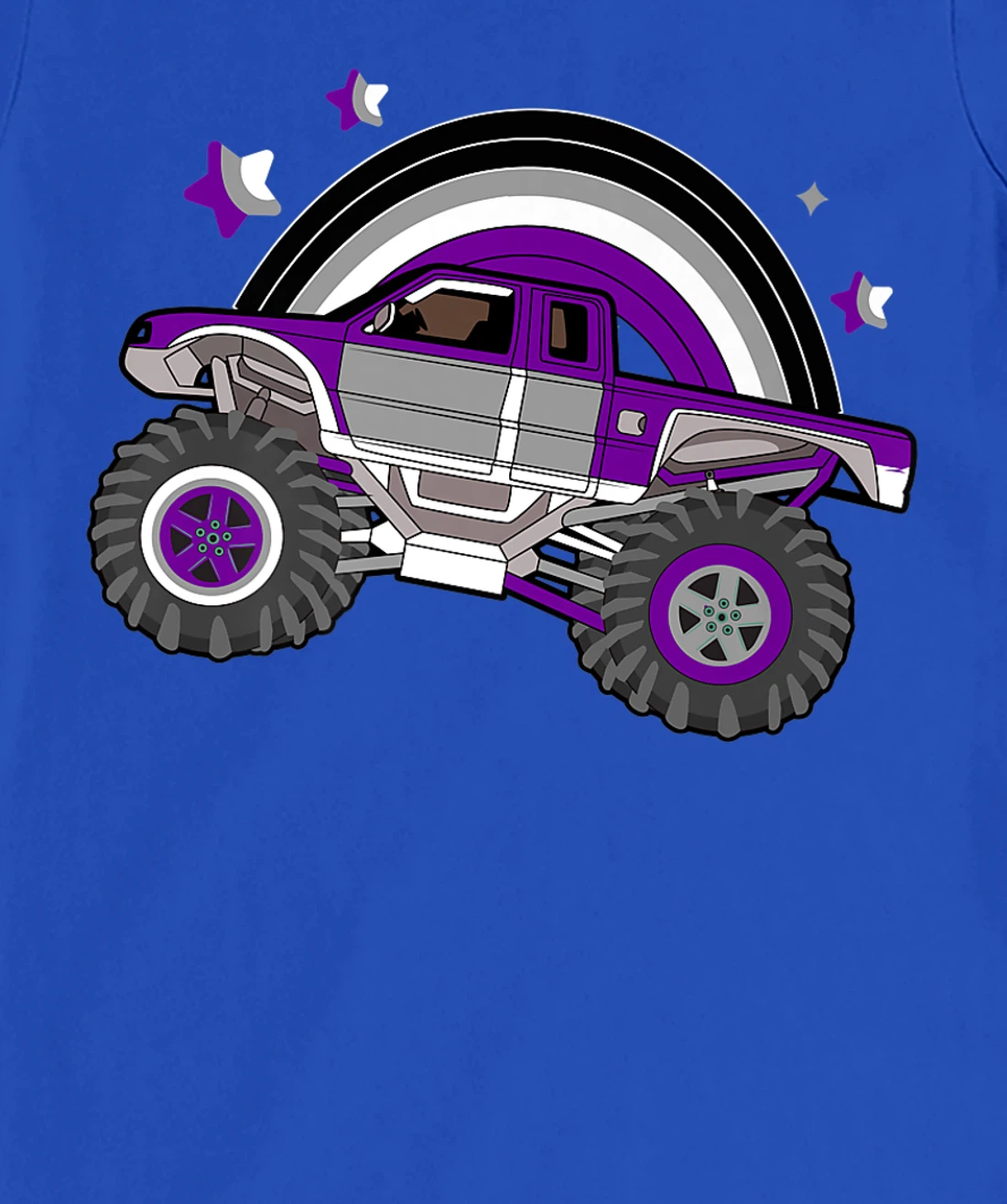 Asexual Pride Monster Truck LGBT-Q Cool Car Ace Flag Color T-Shirt, Women T-Shirt