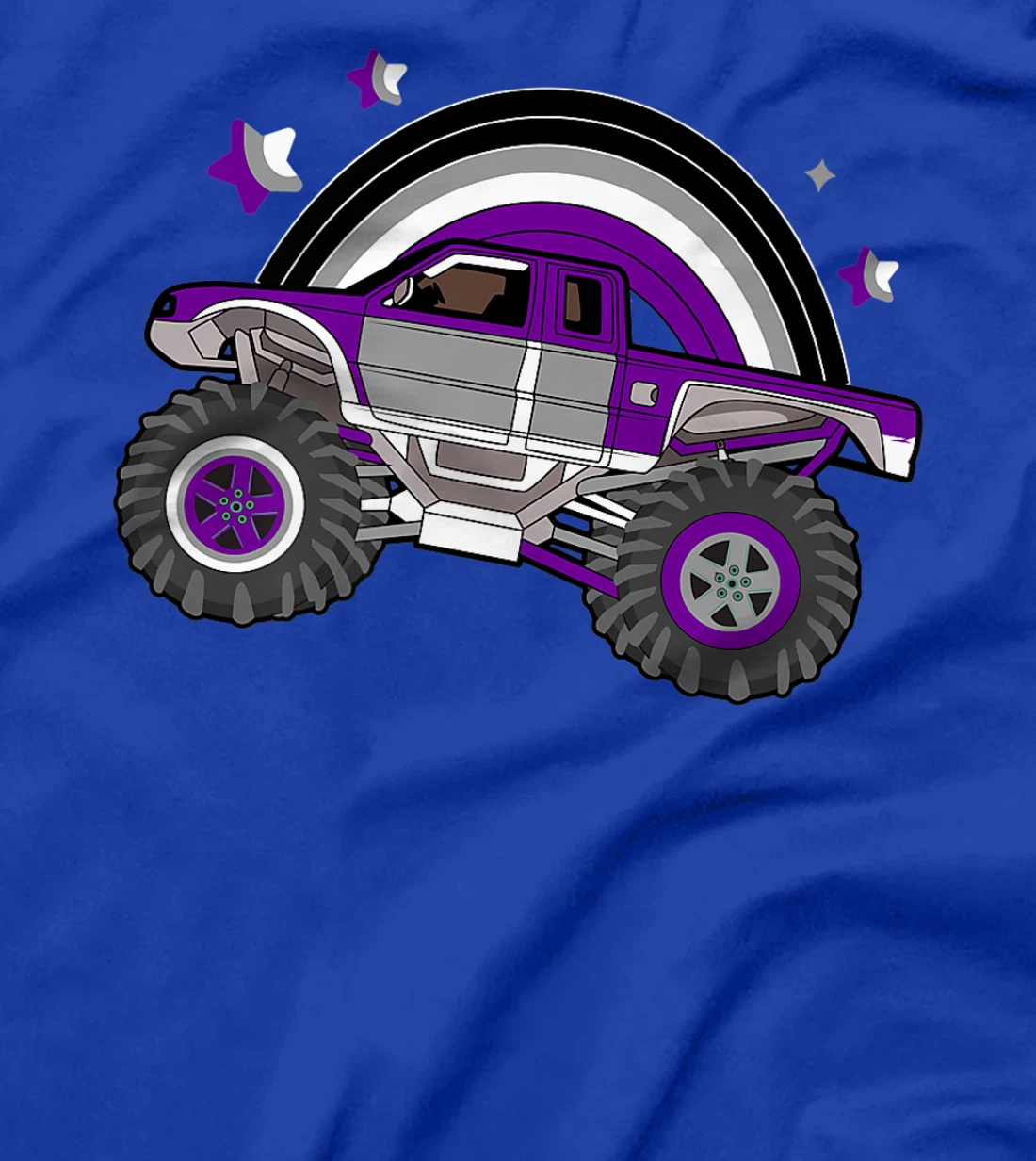 Asexual Pride Monster Truck LGBT-Q Cool Car Ace Flag Color T-Shirt, Women T-Shirt