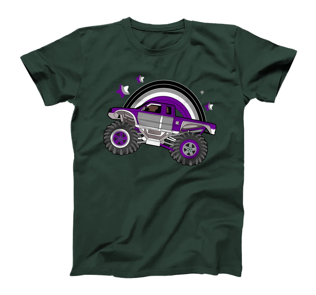 Asexual Pride Monster Truck LGBT-Q Cool Car Ace Flag Color T-Shirt, Women T-Shirt