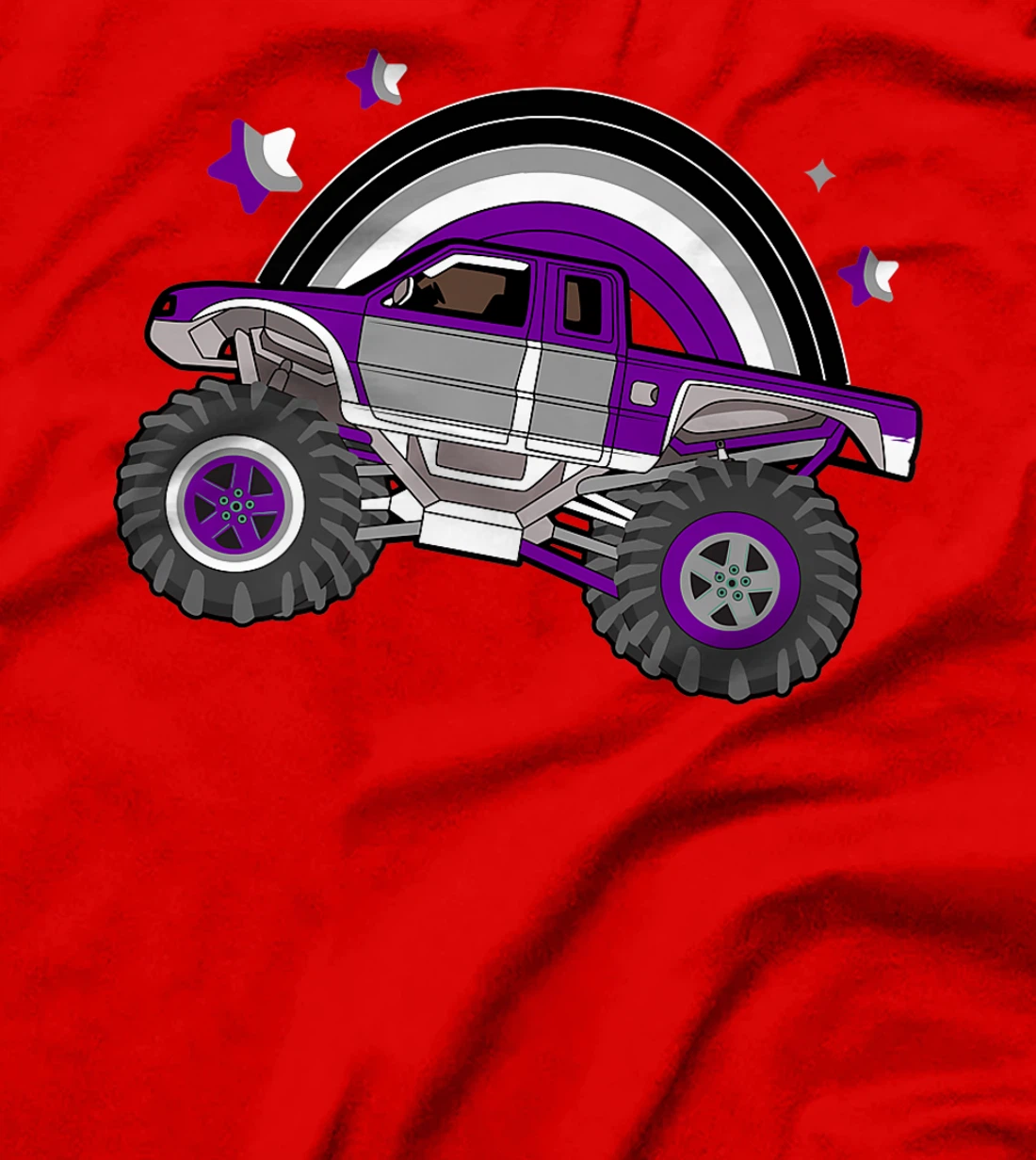 Asexual Pride Monster Truck LGBT-Q Cool Car Ace Flag Color T-Shirt, Women T-Shirt