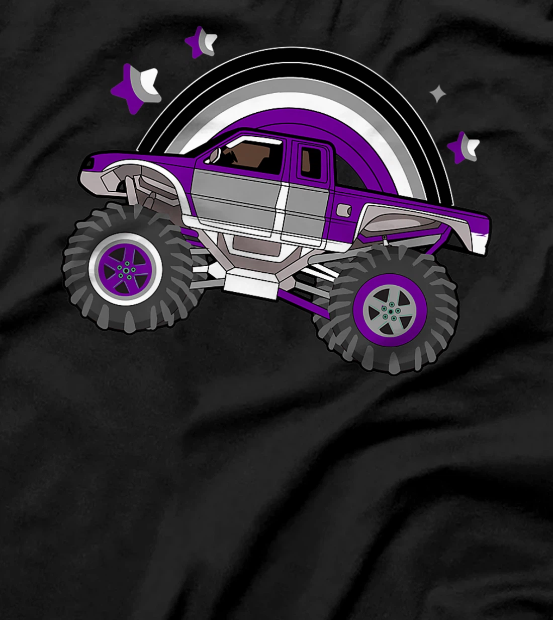Asexual Pride Monster Truck LGBT-Q Cool Car Ace Flag Color T-Shirt, Women T-Shirt