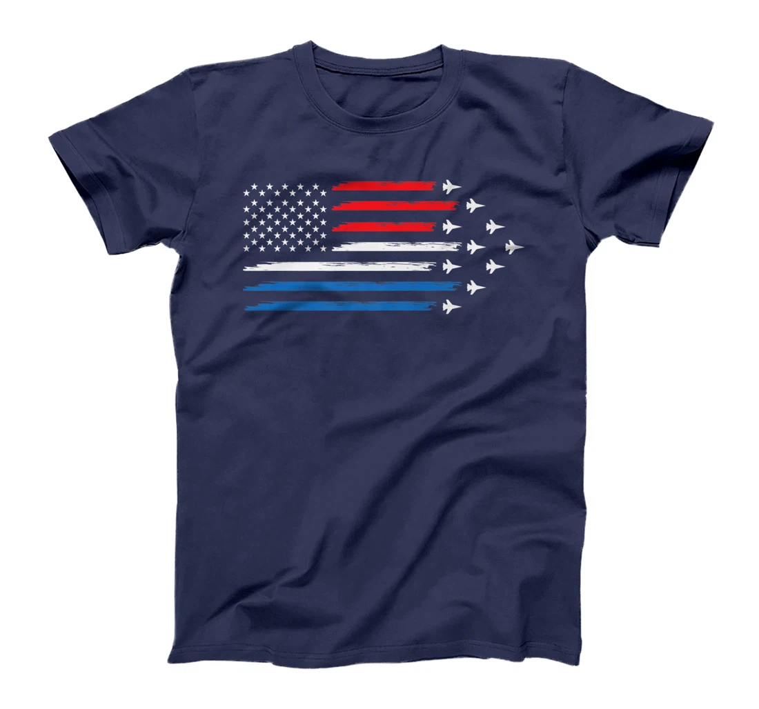 American Flag Veteran 4th of July Pilot T-Shirt, Women T-Shirt