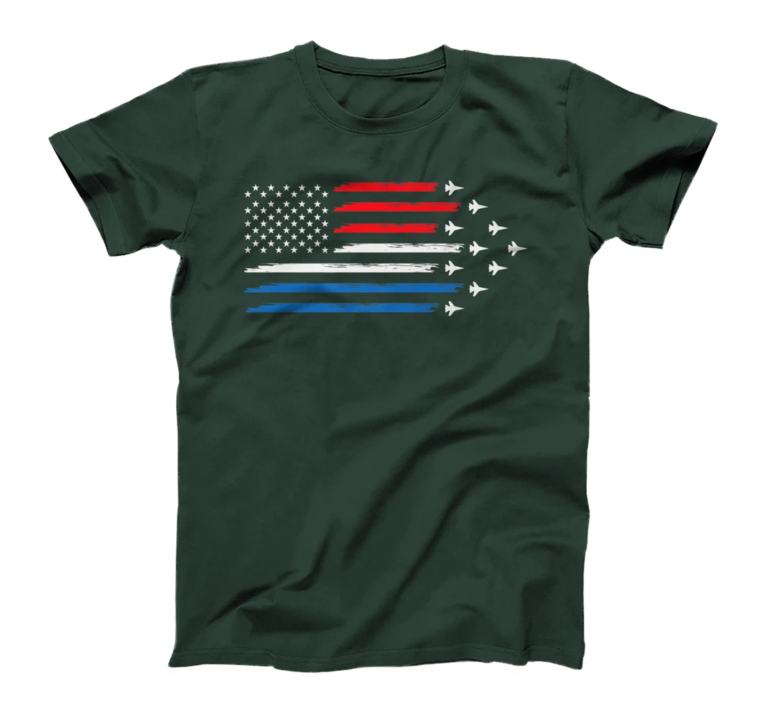 American Flag Veteran 4th of July Pilot T-Shirt, Women T-Shirt