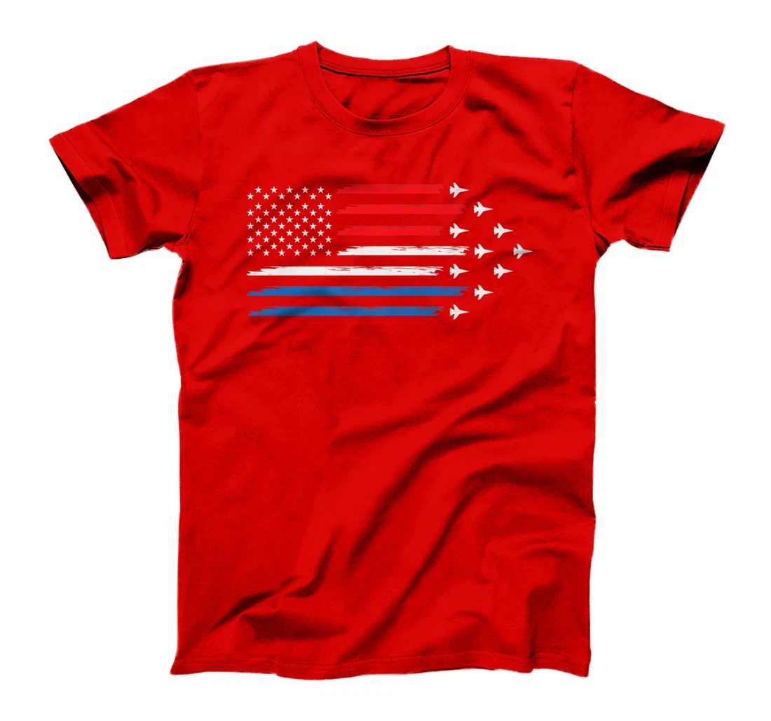 American Flag Veteran 4th of July Pilot T-Shirt, Women T-Shirt