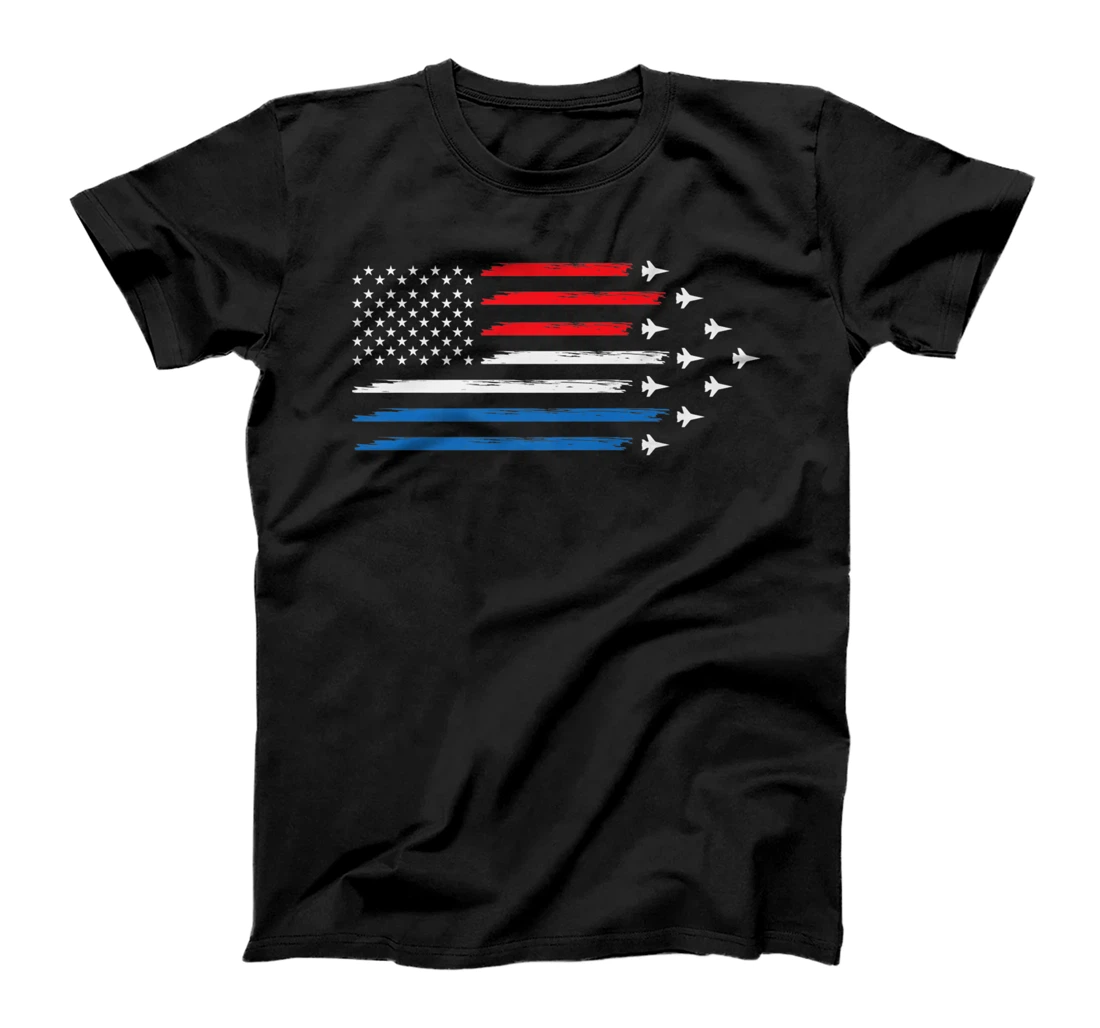 American Flag Veteran 4th of July Pilot T-Shirt, Women T-Shirt