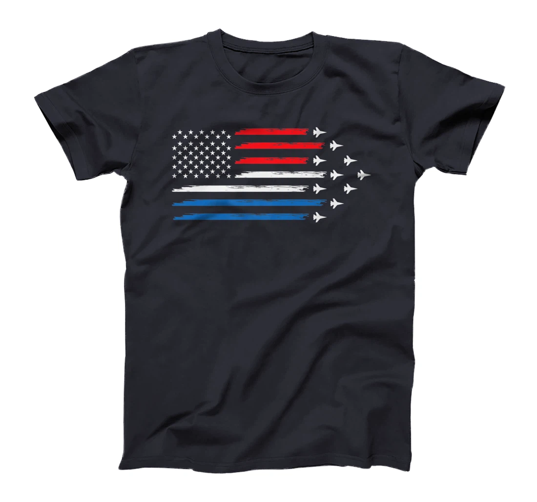 American Flag Veteran 4th of July Pilot T-Shirt, Women T-Shirt