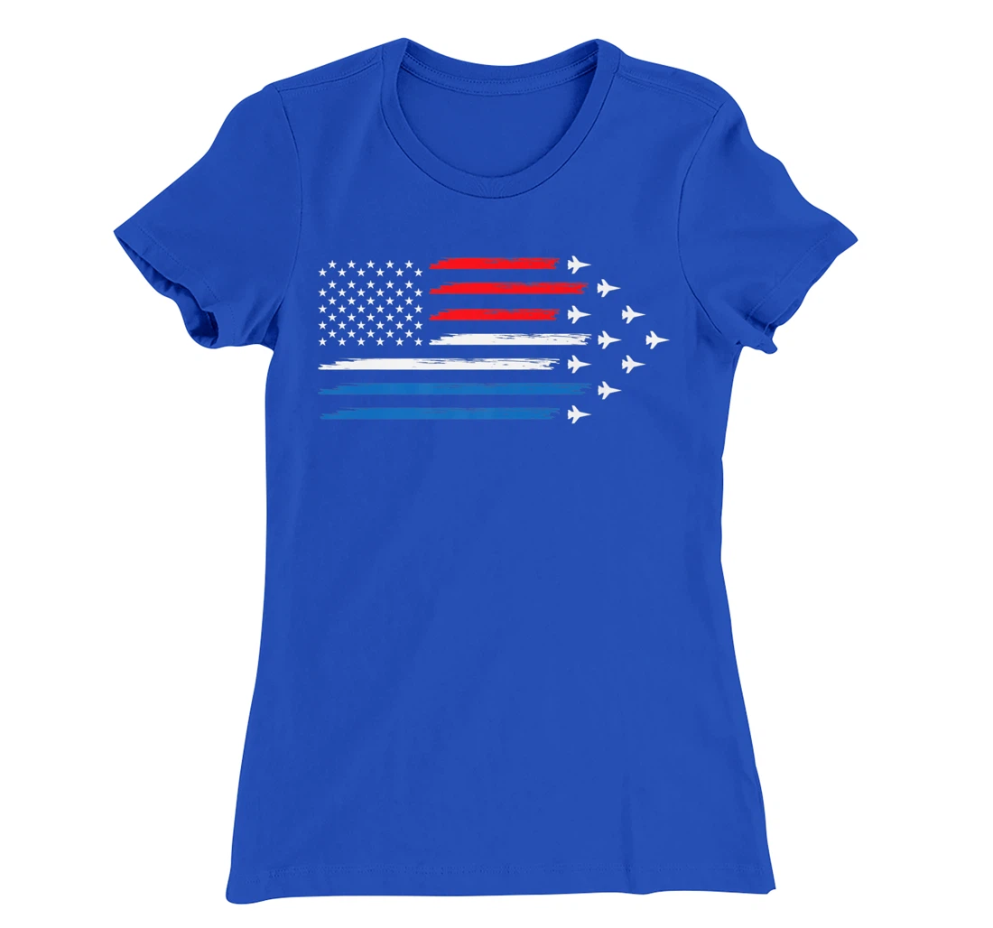 American Flag Veteran 4th of July Pilot T-Shirt, Women T-Shirt