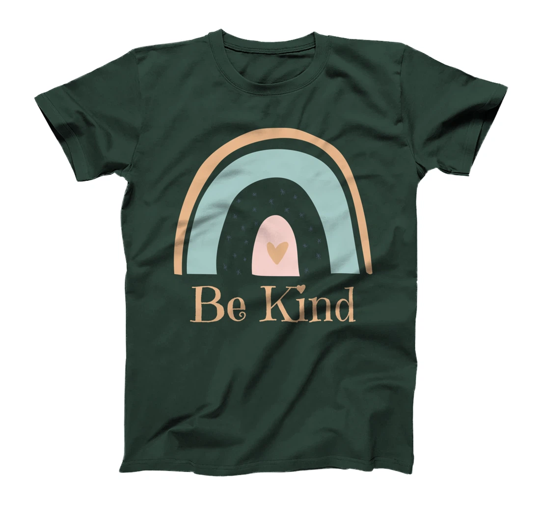 Rainbow Minimalist Boho Be Kind Kindness Awareness T-Shirt
