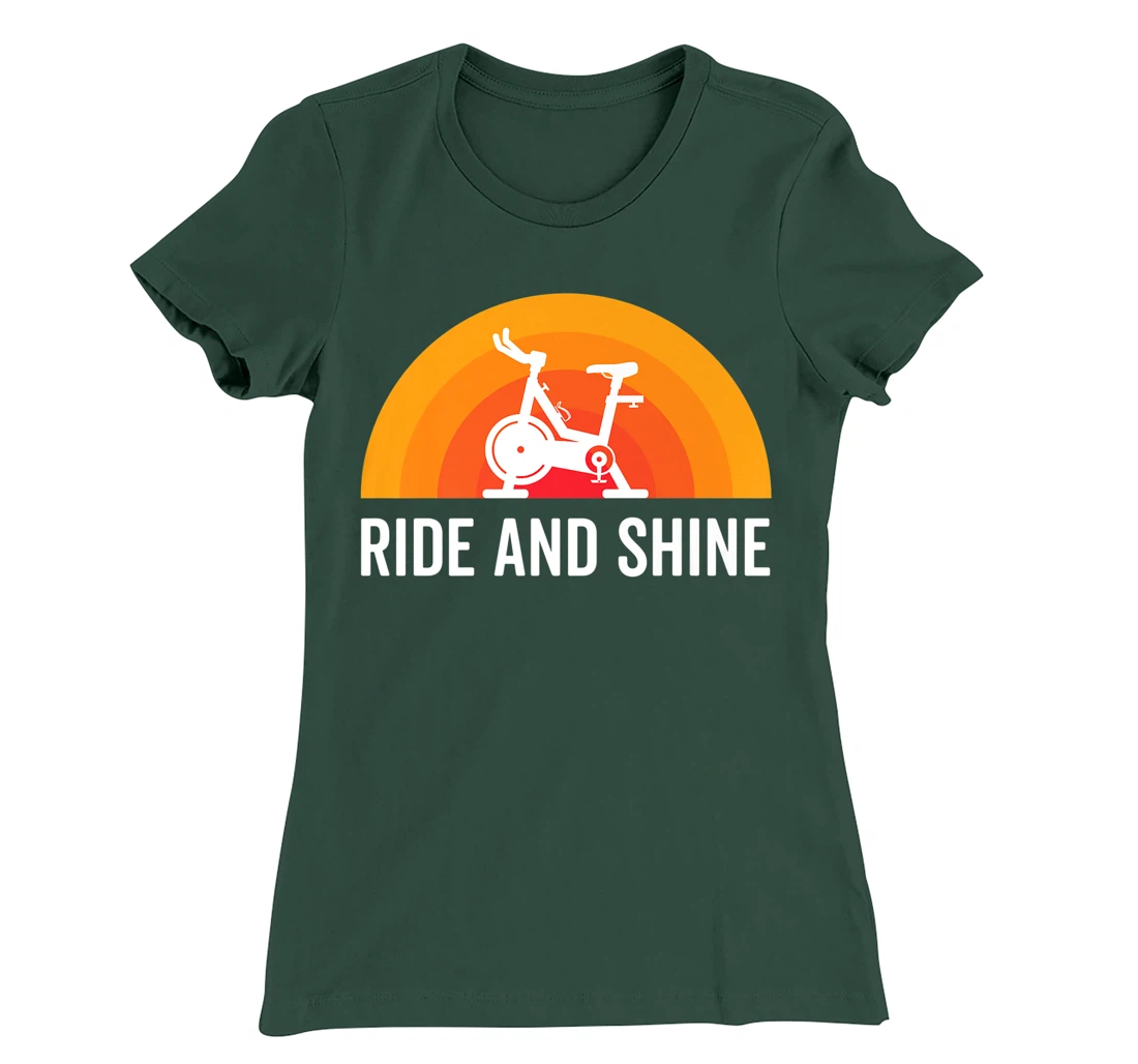 Ride And Shine Indoor Spinning Spin Class Funny Workout Gym T-Shirt, Kid T-Shirt and Women T-Shirt