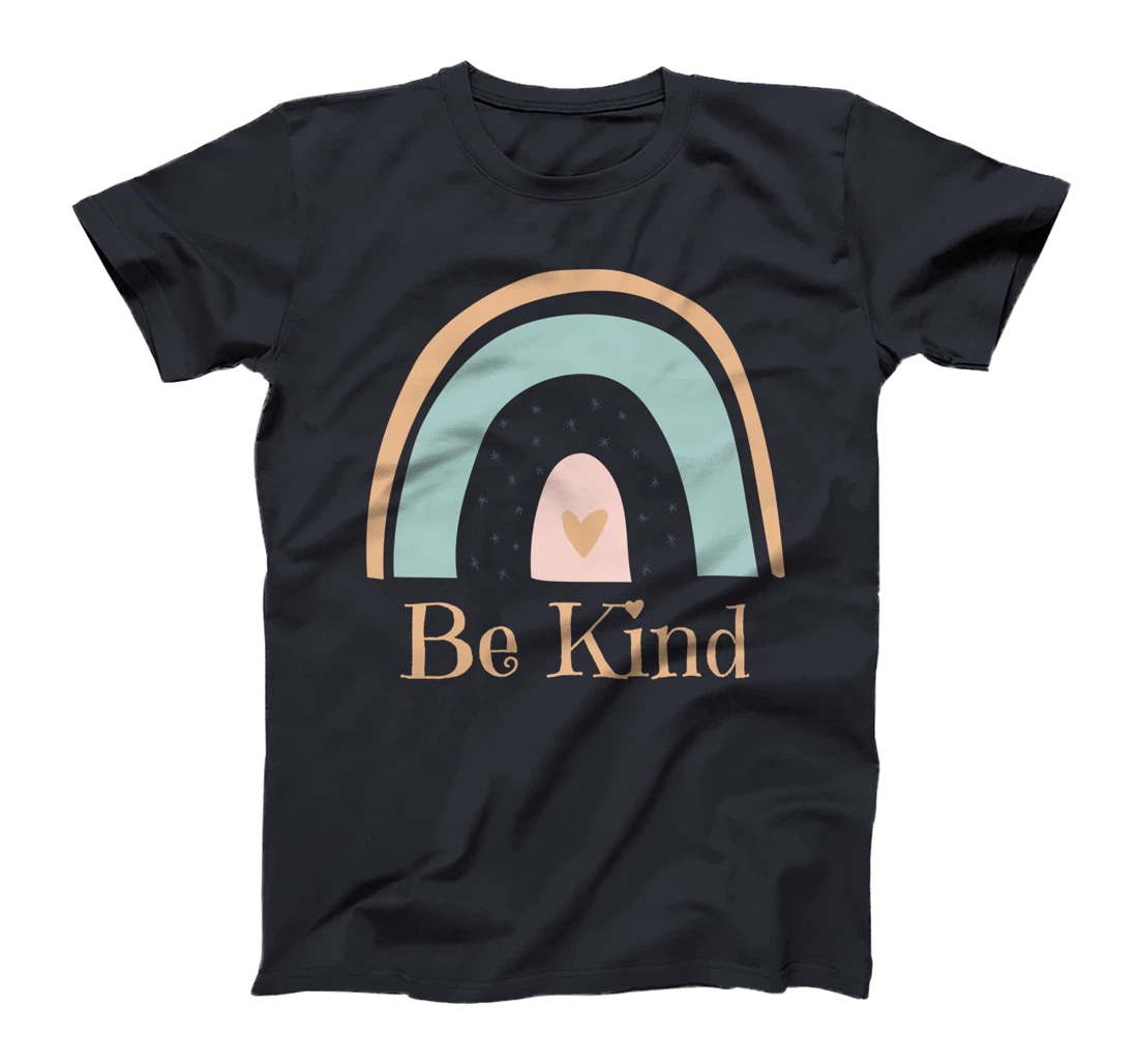 Rainbow Minimalist Boho Be Kind Kindness Awareness T-Shirt