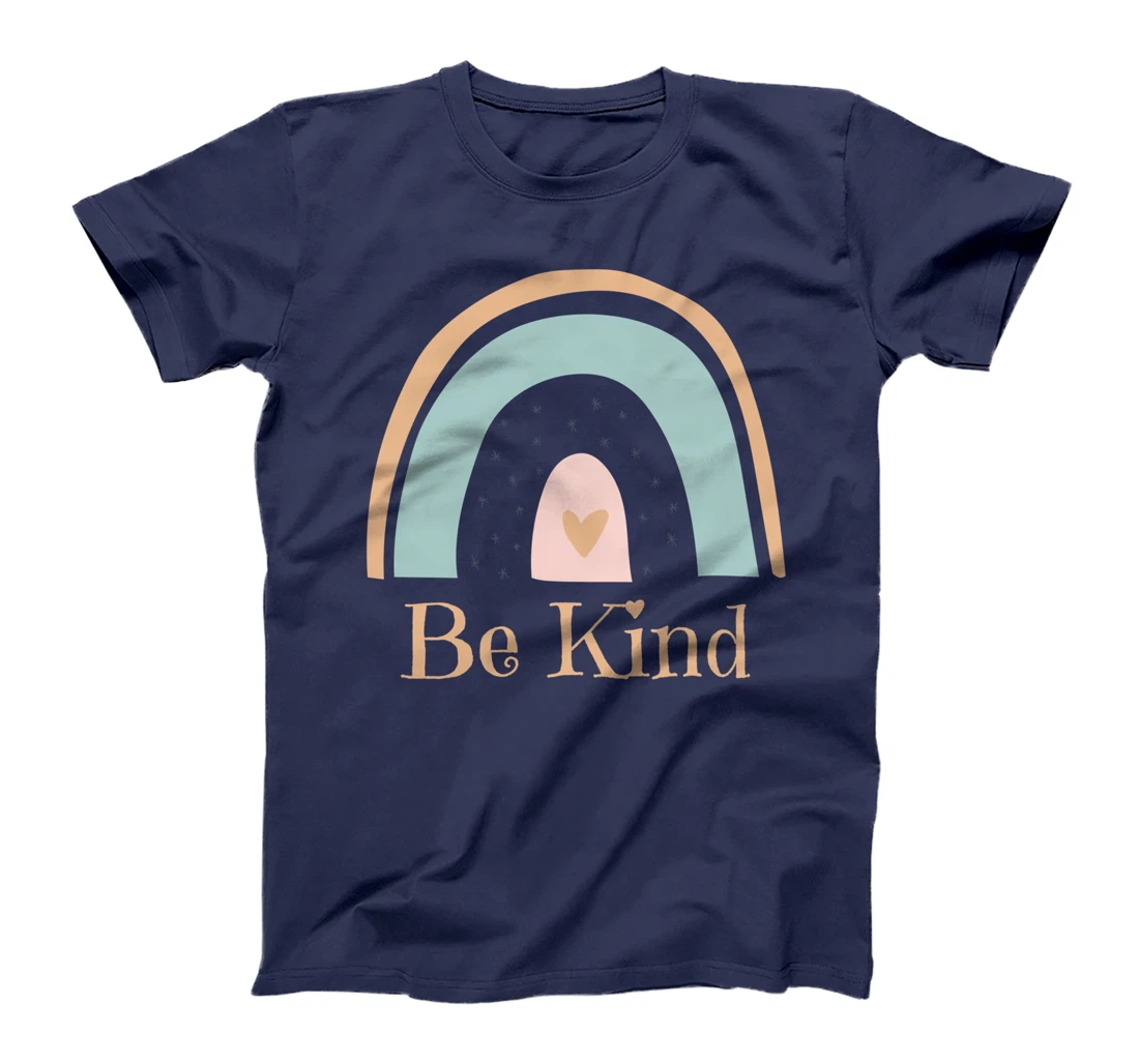 Rainbow Minimalist Boho Be Kind Kindness Awareness T-Shirt