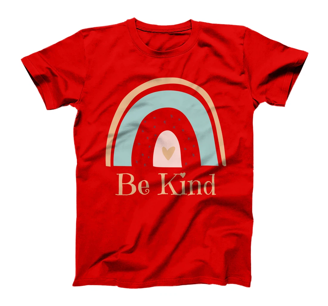 Rainbow Minimalist Boho Be Kind Kindness Awareness T-Shirt