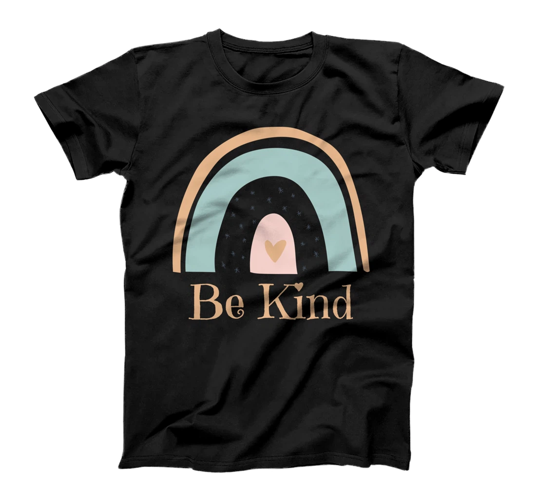 Rainbow Minimalist Boho Be Kind Kindness Awareness T-Shirt