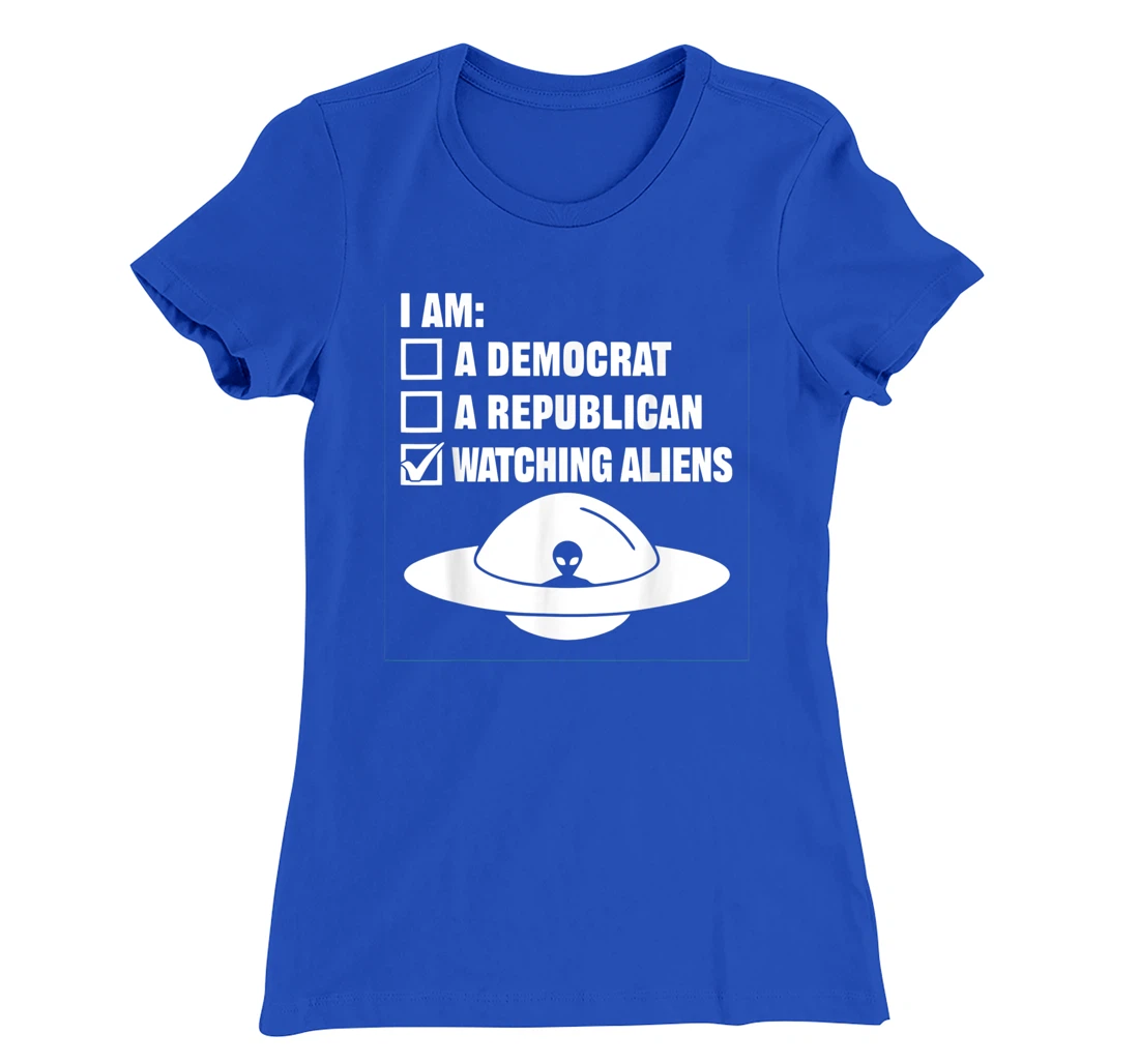 Watching Aliens - UFO Space Ship Extraterrestrial Alien T-Shirt, Women T-Shirt