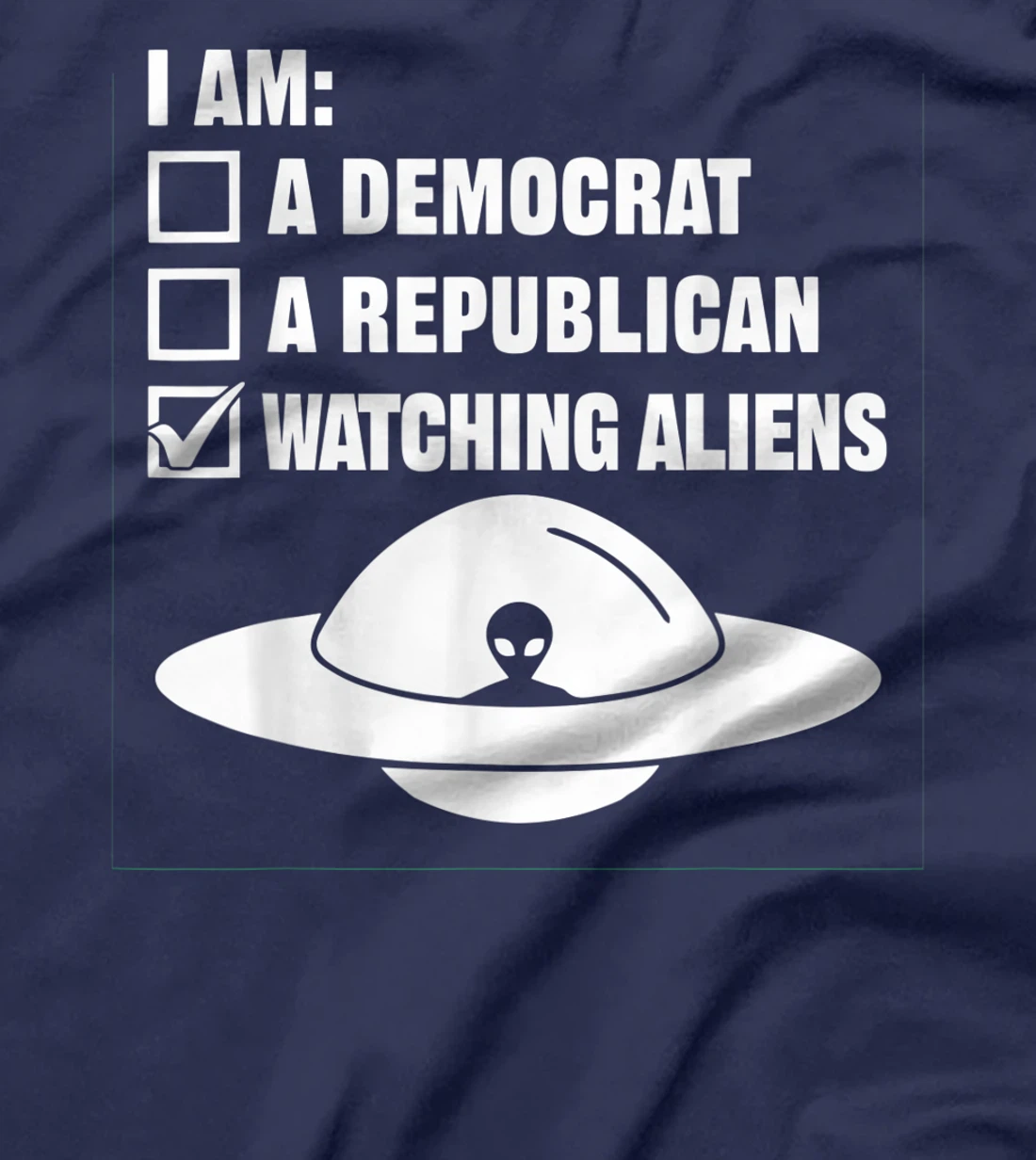 Watching Aliens - UFO Space Ship Extraterrestrial Alien T-Shirt, Women T-Shirt