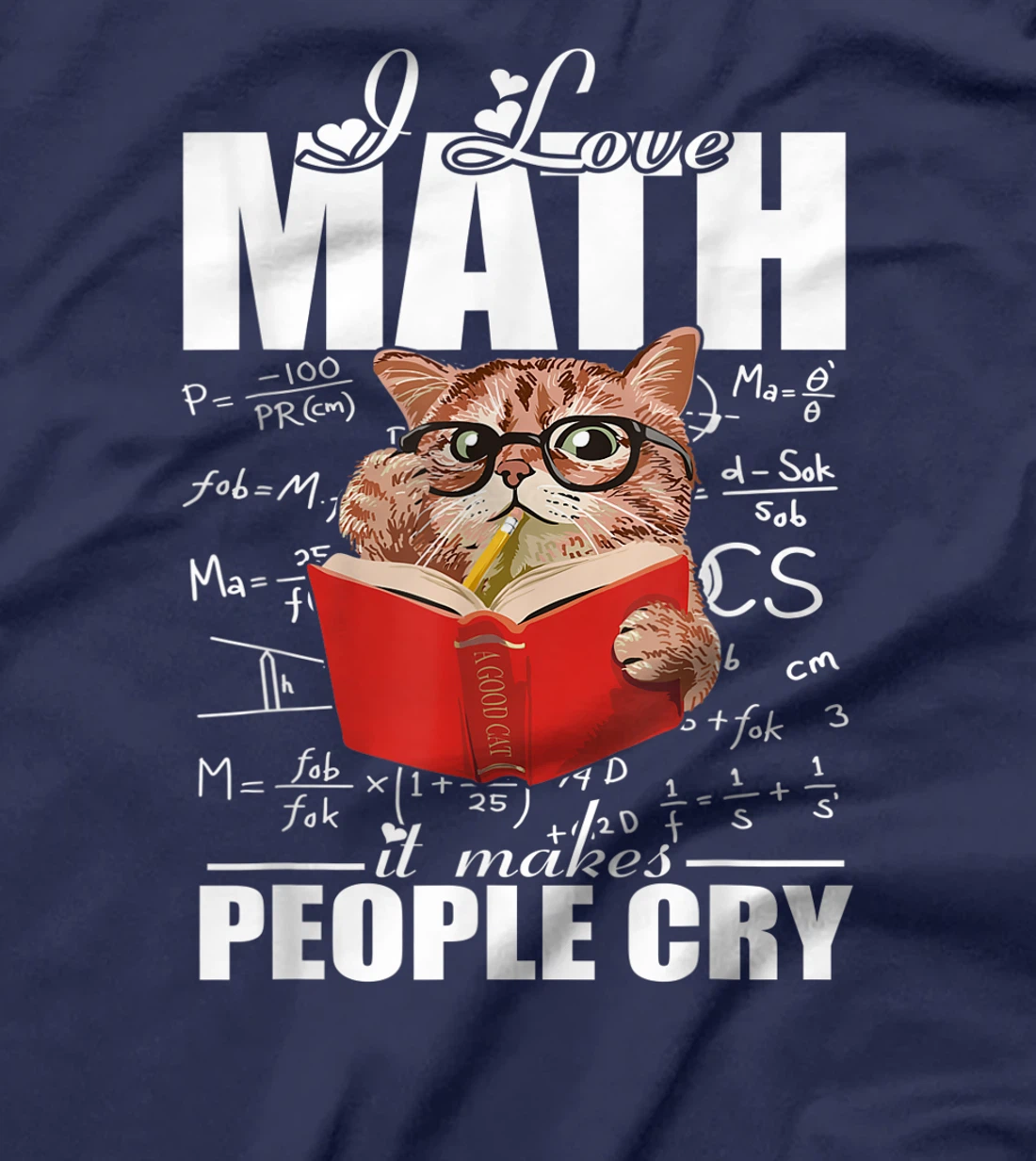 I Love Math Teacher Math Teaching Mathematics Math Cat T-Shirt, Women T-Shirt