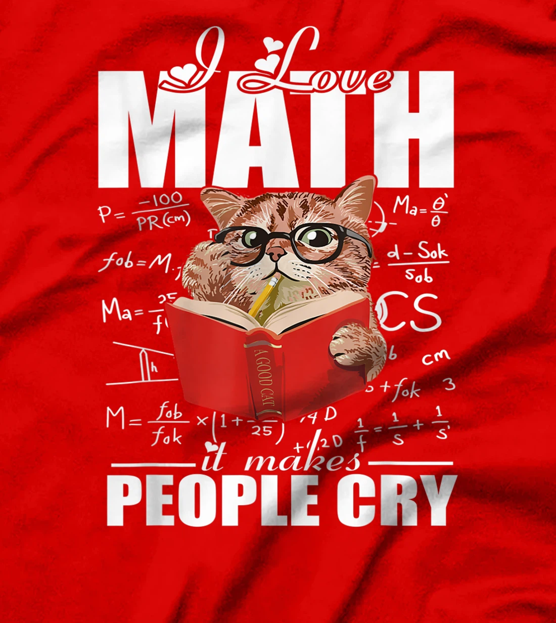 I Love Math Teacher Math Teaching Mathematics Math Cat T-Shirt, Women T-Shirt