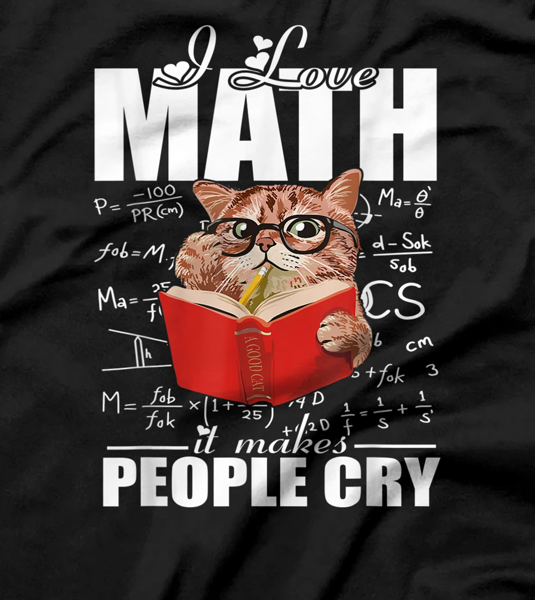 I Love Math Teacher Math Teaching Mathematics Math Cat T-Shirt, Women T-Shirt