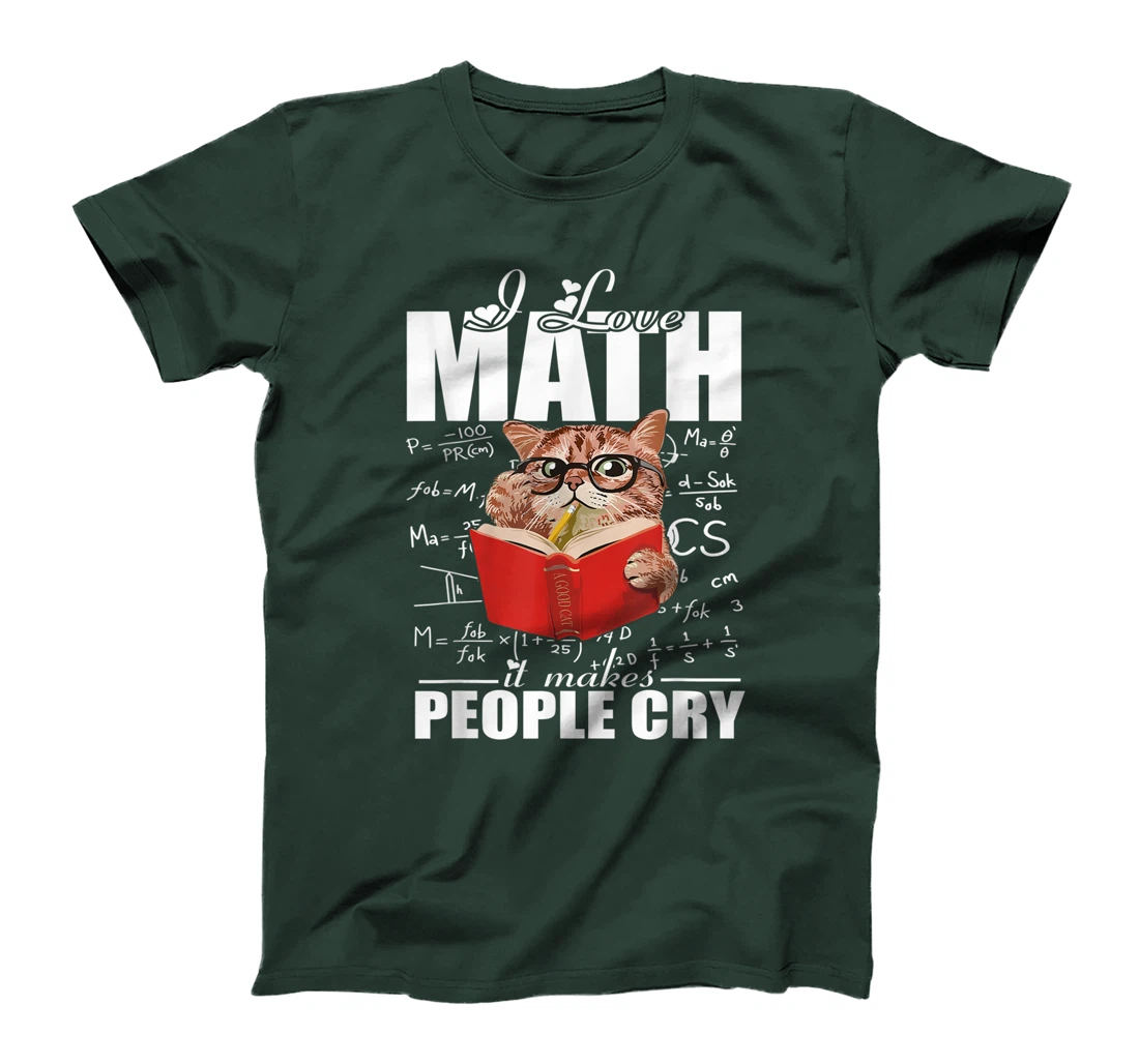 I Love Math Teacher Math Teaching Mathematics Math Cat T-Shirt, Women T-Shirt