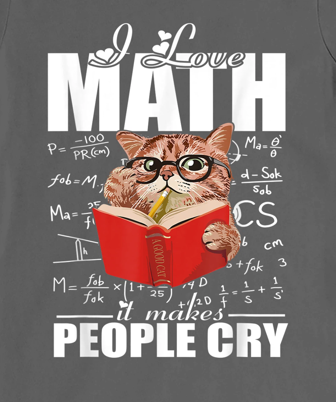 I Love Math Teacher Math Teaching Mathematics Math Cat T-Shirt, Women T-Shirt
