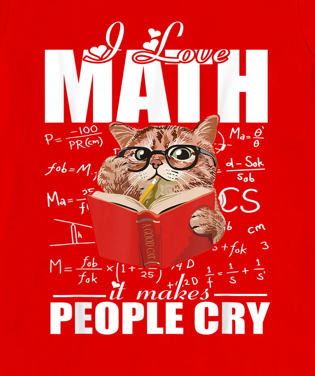 I Love Math Teacher Math Teaching Mathematics Math Cat T-Shirt, Women T-Shirt