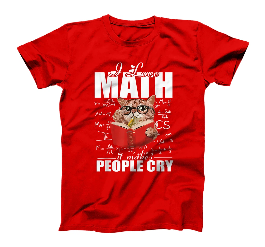 I Love Math Teacher Math Teaching Mathematics Math Cat T-Shirt, Women T-Shirt