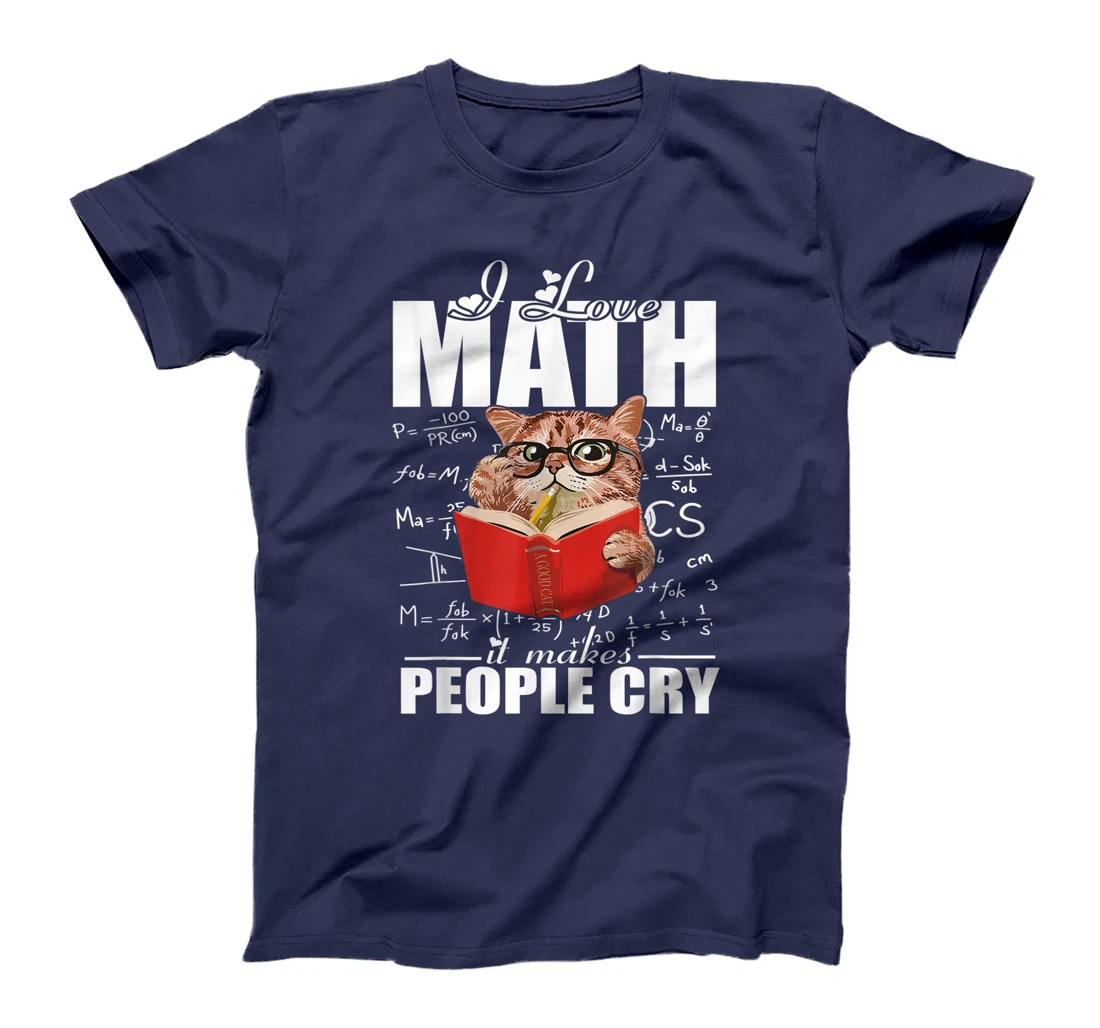 I Love Math Teacher Math Teaching Mathematics Math Cat T-Shirt, Women T-Shirt