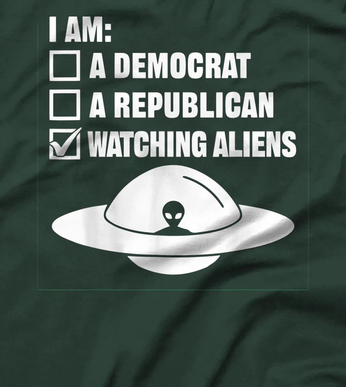 Watching Aliens - UFO Space Ship Extraterrestrial Alien T-Shirt, Women T-Shirt