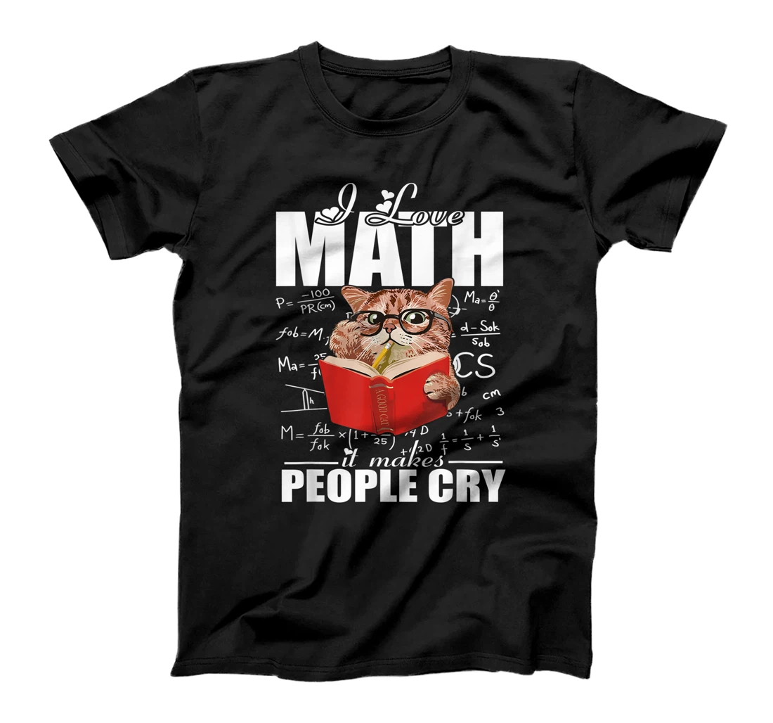 I Love Math Teacher Math Teaching Mathematics Math Cat T-Shirt, Women T-Shirt