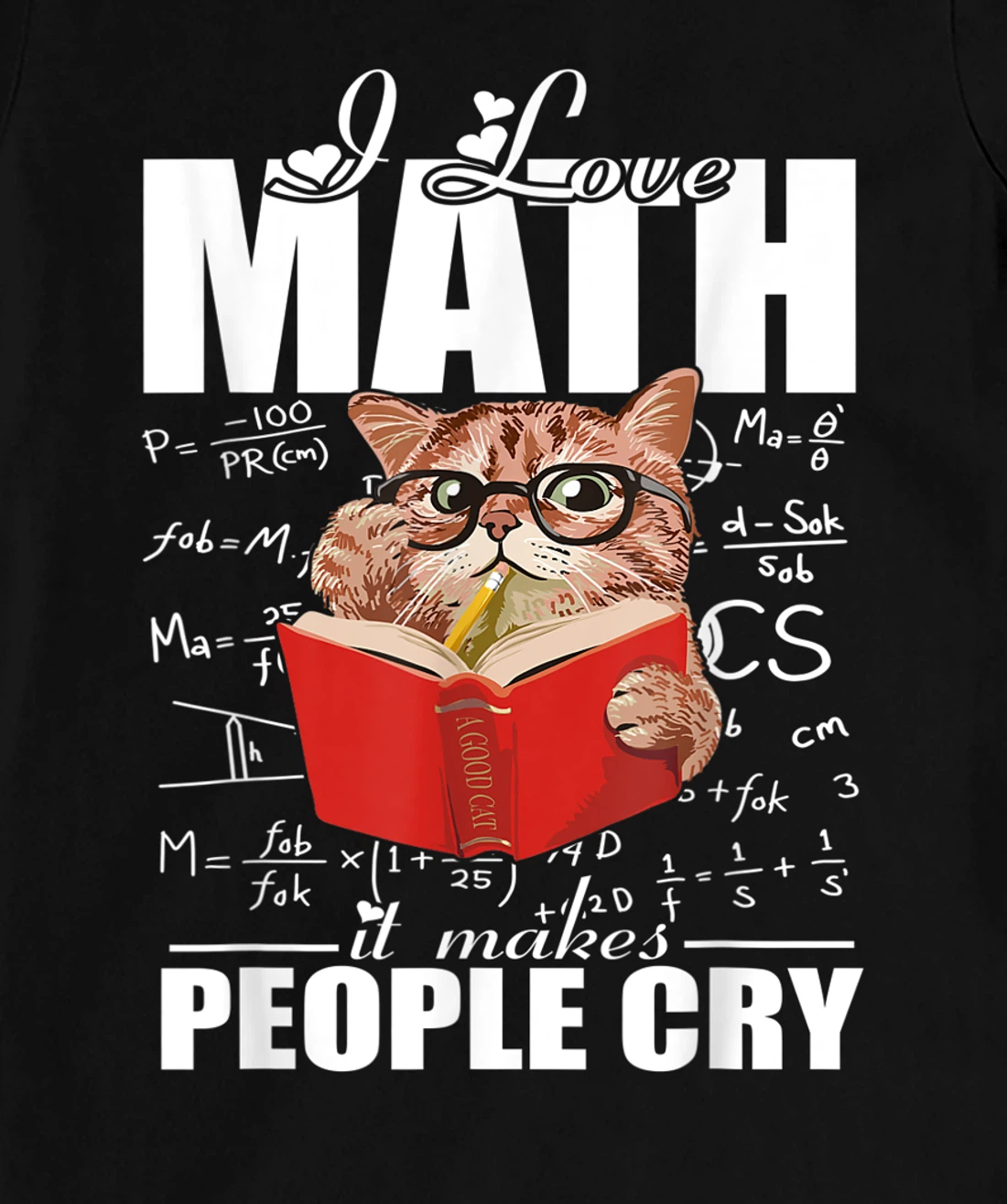 I Love Math Teacher Math Teaching Mathematics Math Cat T-Shirt, Women T-Shirt