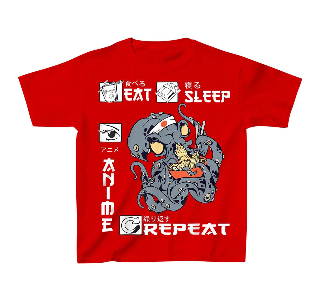Eat Sleep Anime Repeat Merch Anime Men Japan Ramen Japanese T-Shirt, Kid T-Shirt and Women T-Shirt