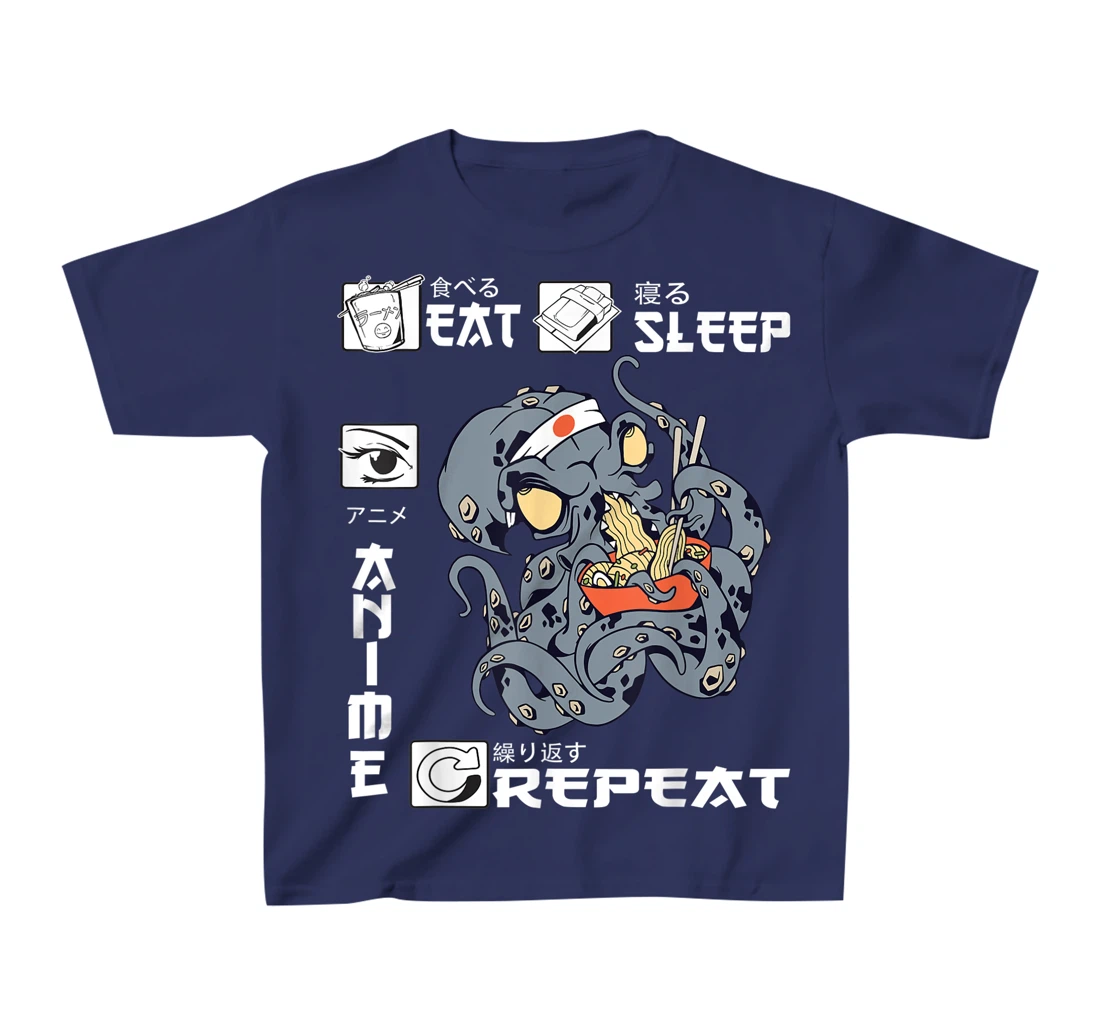 Eat Sleep Anime Repeat Merch Anime Men Japan Ramen Japanese T-Shirt, Kid T-Shirt and Women T-Shirt