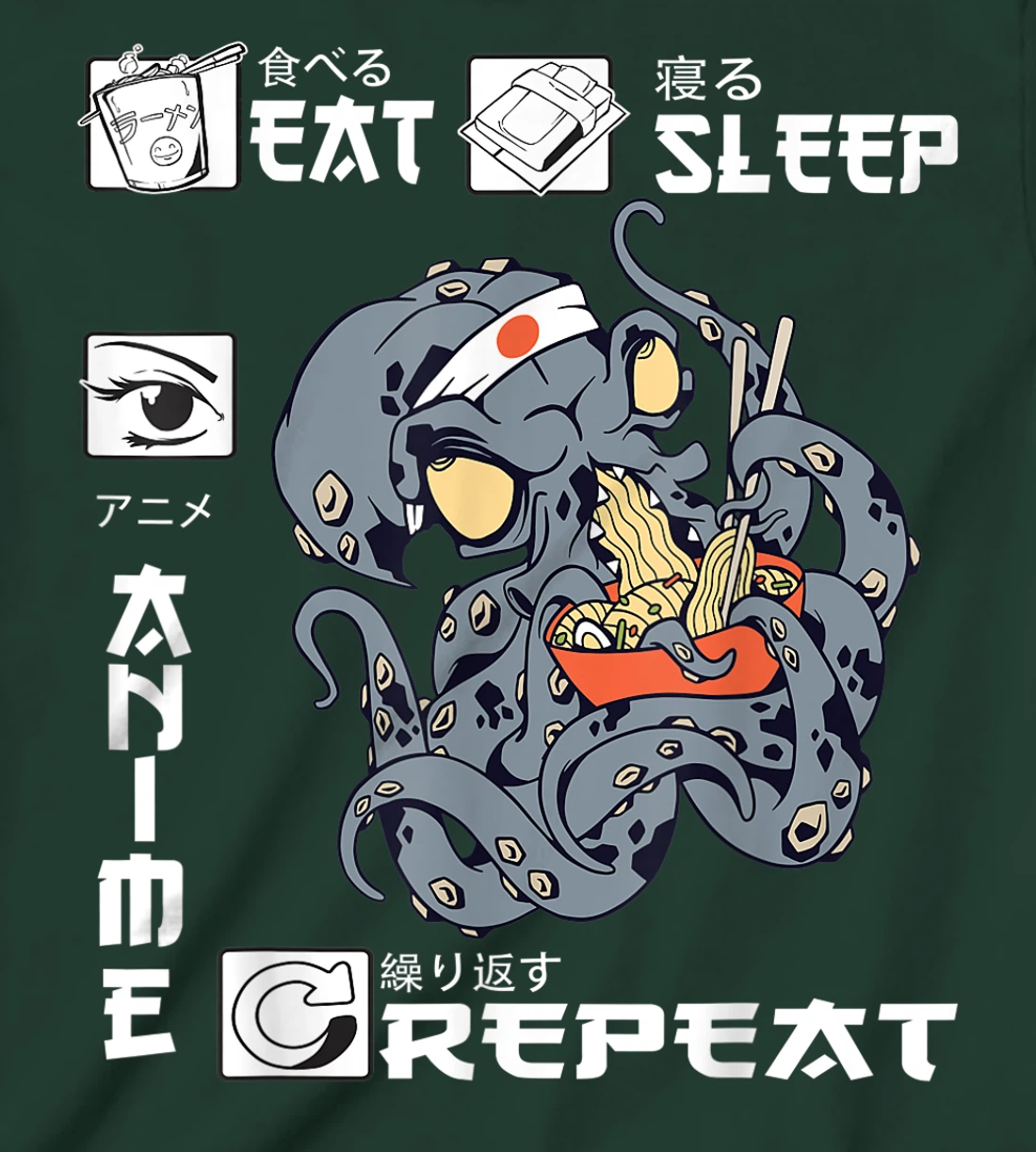 Eat Sleep Anime Repeat Merch Anime Men Japan Ramen Japanese T-Shirt, Kid T-Shirt and Women T-Shirt