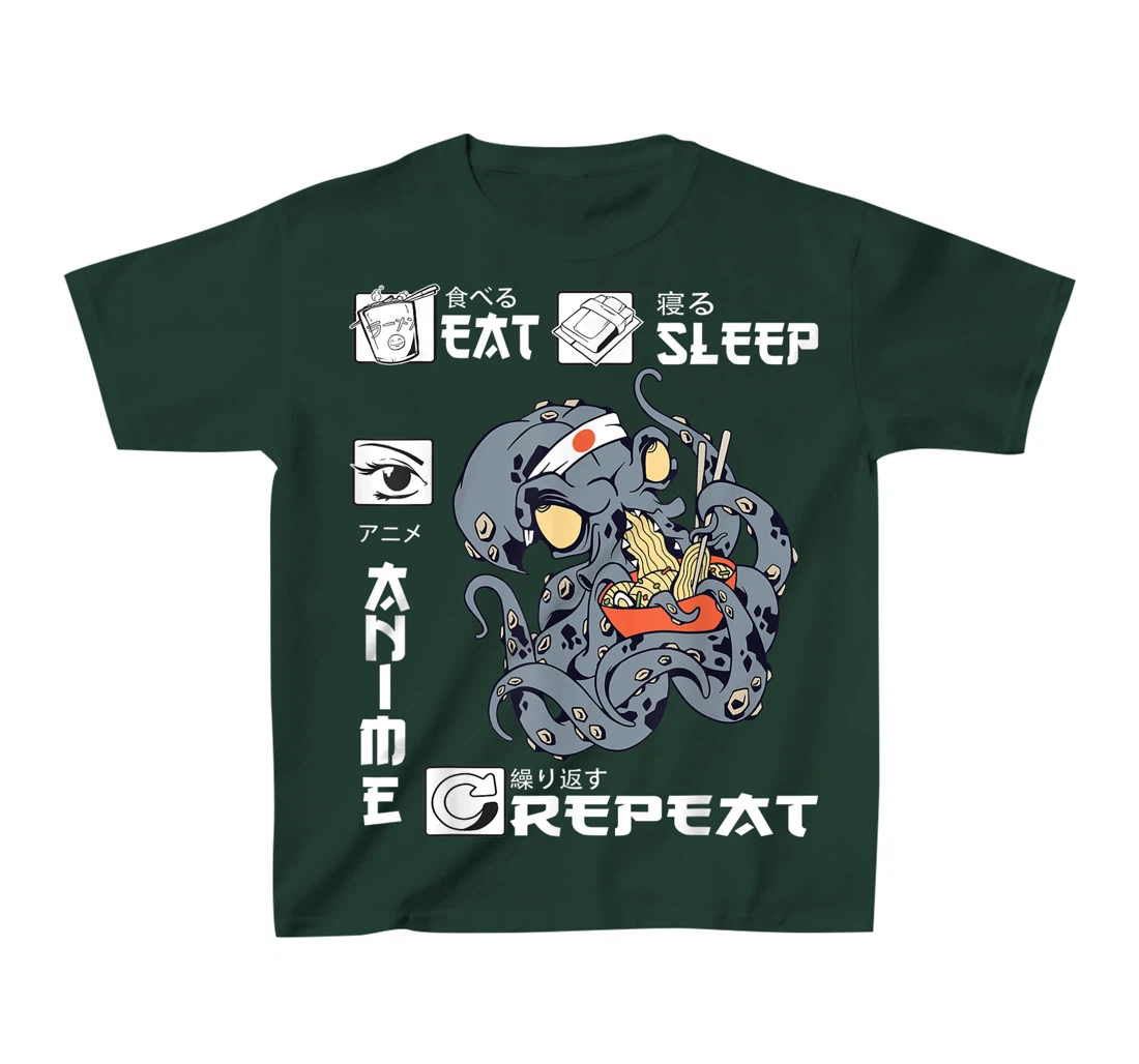 Eat Sleep Anime Repeat Merch Anime Men Japan Ramen Japanese T-Shirt, Kid T-Shirt and Women T-Shirt