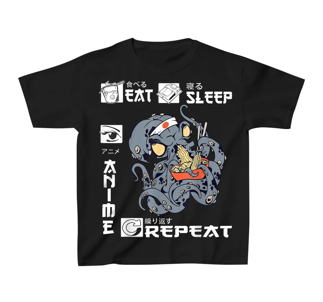 Eat Sleep Anime Repeat Merch Anime Men Japan Ramen Japanese T-Shirt, Kid T-Shirt and Women T-Shirt