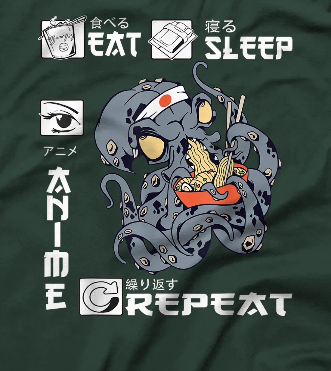 Eat Sleep Anime Repeat Merch Anime Men Japan Ramen Japanese T-Shirt, Kid T-Shirt and Women T-Shirt