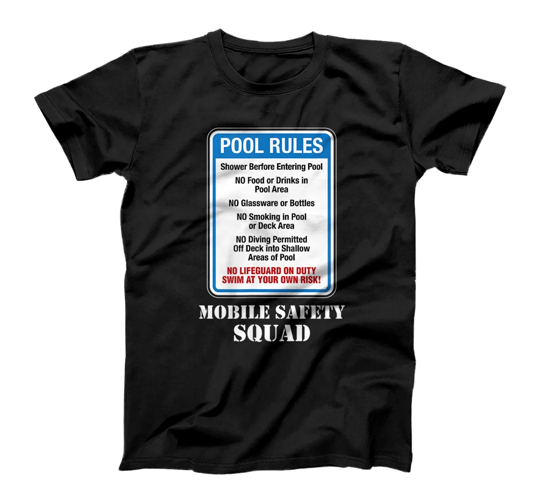 Swimming Pool Rules Sign Lifeguard Duty Diving Safety First T-Shirt, Women T-Shirt